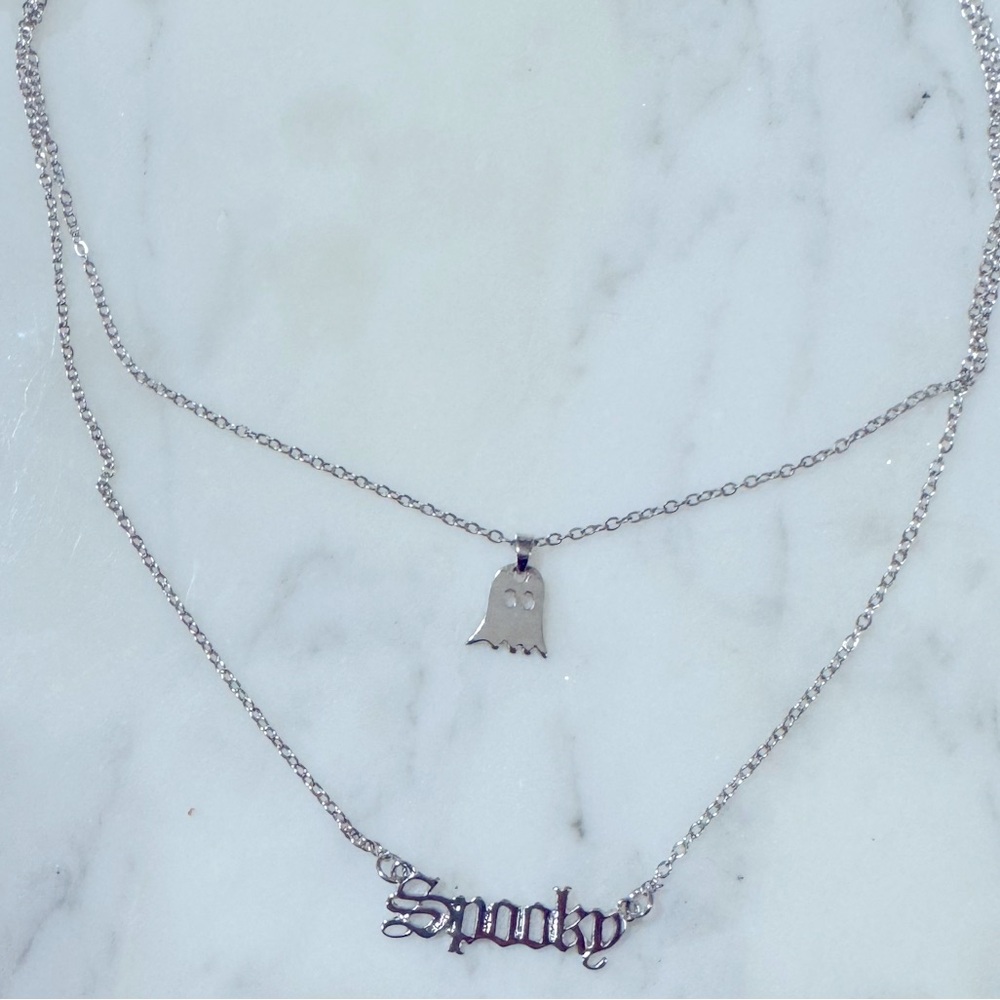 NEW Halloween Layered Ghost Spooky Necklace